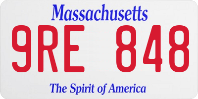 MA license plate 9RE848