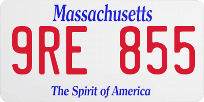 MA license plate 9RE855
