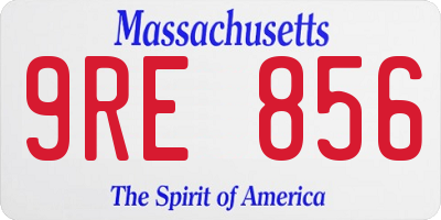 MA license plate 9RE856