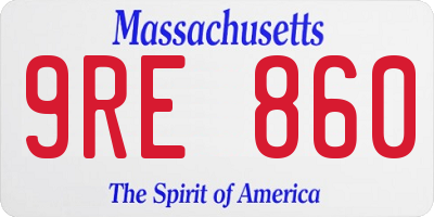 MA license plate 9RE860