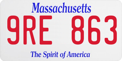 MA license plate 9RE863