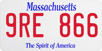 MA license plate 9RE866