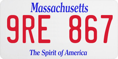 MA license plate 9RE867