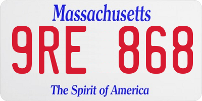 MA license plate 9RE868