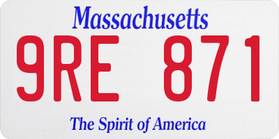 MA license plate 9RE871