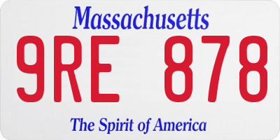 MA license plate 9RE878