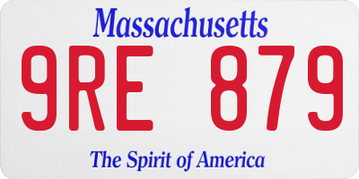 MA license plate 9RE879