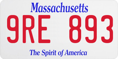 MA license plate 9RE893
