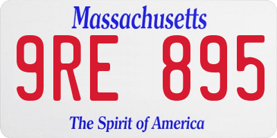 MA license plate 9RE895