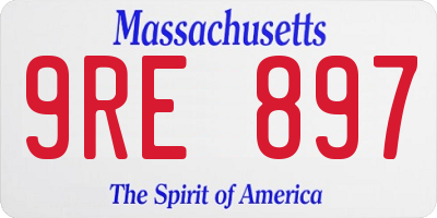 MA license plate 9RE897