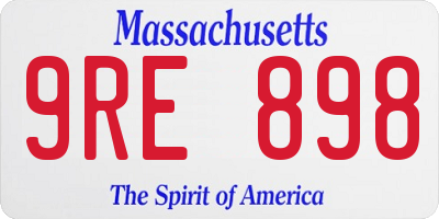 MA license plate 9RE898