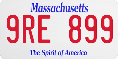 MA license plate 9RE899
