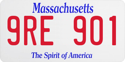 MA license plate 9RE901