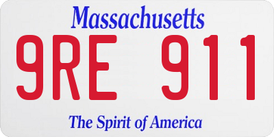 MA license plate 9RE911