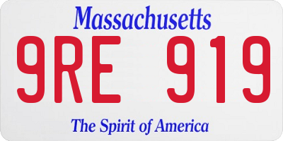 MA license plate 9RE919