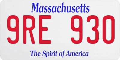 MA license plate 9RE930
