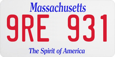 MA license plate 9RE931