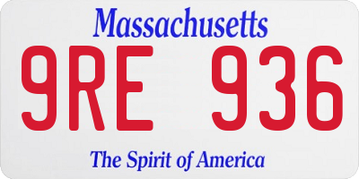 MA license plate 9RE936