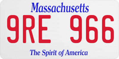 MA license plate 9RE966