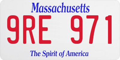 MA license plate 9RE971