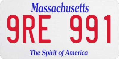 MA license plate 9RE991