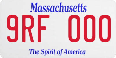 MA license plate 9RF000