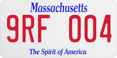MA license plate 9RF004