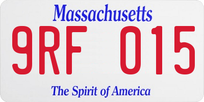 MA license plate 9RF015