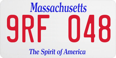MA license plate 9RF048
