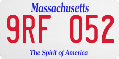 MA license plate 9RF052