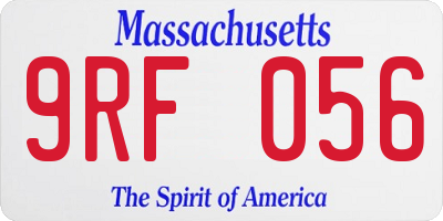 MA license plate 9RF056