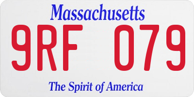 MA license plate 9RF079