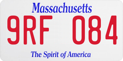MA license plate 9RF084