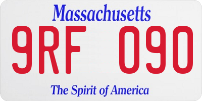 MA license plate 9RF090