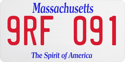 MA license plate 9RF091