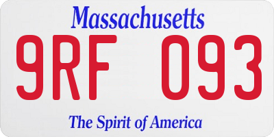 MA license plate 9RF093