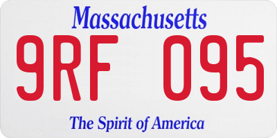 MA license plate 9RF095
