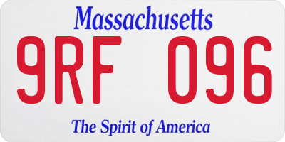 MA license plate 9RF096