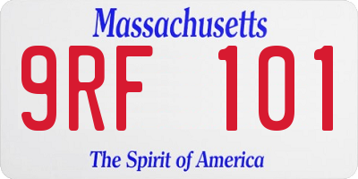 MA license plate 9RF101