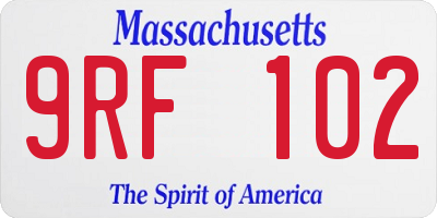 MA license plate 9RF102