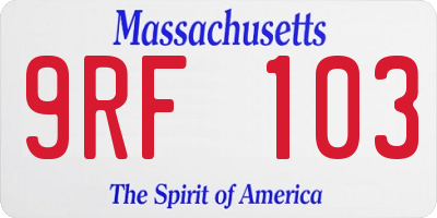 MA license plate 9RF103