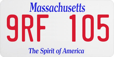 MA license plate 9RF105