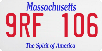 MA license plate 9RF106