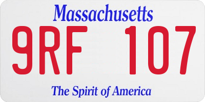 MA license plate 9RF107