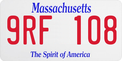MA license plate 9RF108