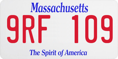 MA license plate 9RF109