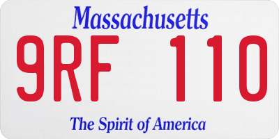 MA license plate 9RF110