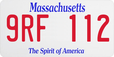 MA license plate 9RF112