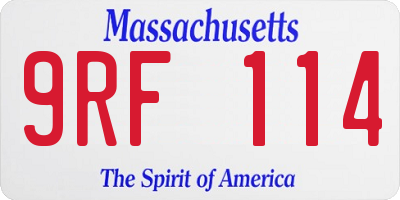 MA license plate 9RF114