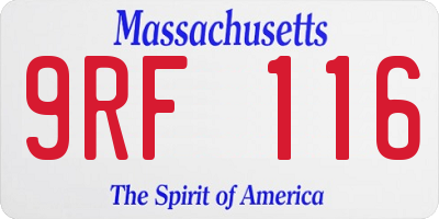 MA license plate 9RF116